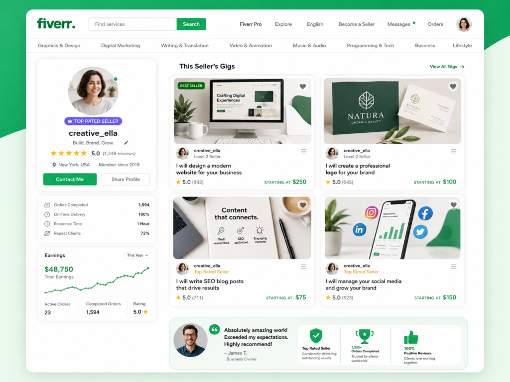 Vendre sur Fiverr 2026 : créer gigs et gagner